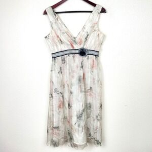 Women Dress Sz 6  Silk Babydoll Fairy Wedding Party Flowy Coquette Delicate Chic